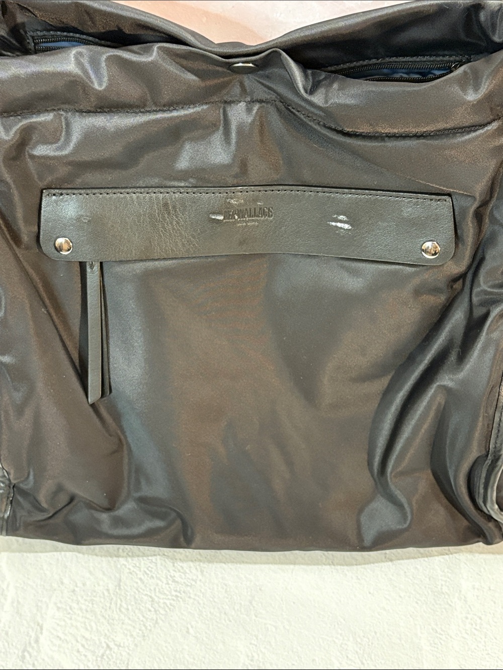 MZ Wallace Black Leather-Trim Tote Shoulder Strap/Handles/Zip top - Picture 3 of 13